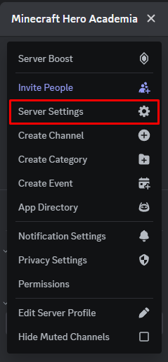 open server settings